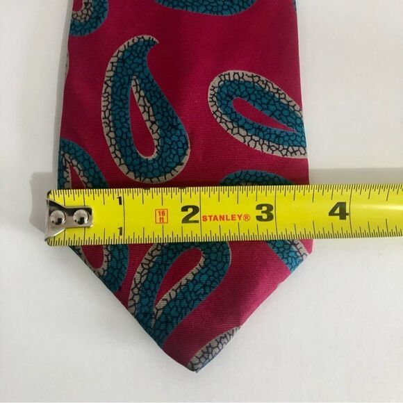 Vintage GIVENCHY Monsieur Silk Burgundy Paisley Necktie - Picture 5 of 7